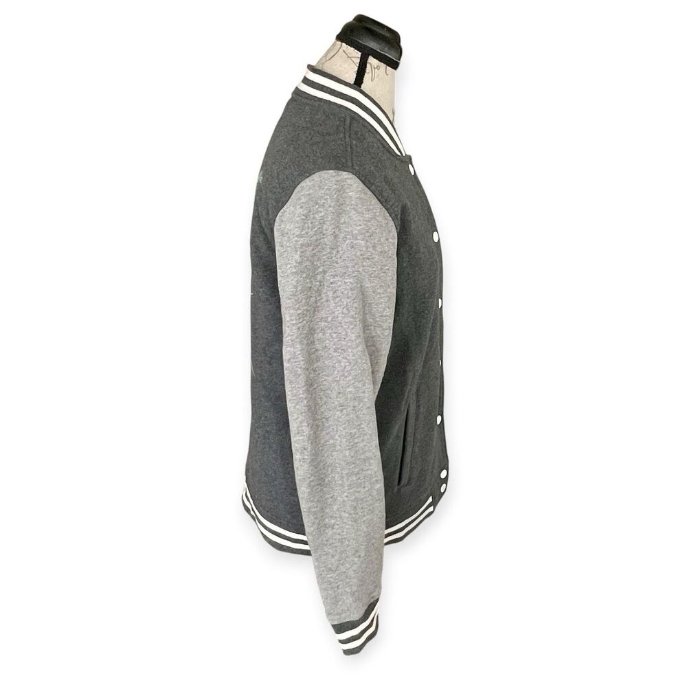 Sport-Tek Varsity Jacket Womens Sz Medium Floral Gray Sporty Winter Fall Comfy - Picture 3 of 11